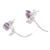 Amethyst drop earrings, 'Flowers for the Wise' - Flower-Shaped Faceted One-Carat Amethyst Drop Earrings (image 2b) thumbail