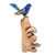 Wood sculpture, 'Celestial Bird' - Natural Benalu and Jempinis Wood Blue Bird Sculpture