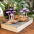 Wood sculpture, 'Purple Tropic' - Handcrafted Nature-Themed Purple Mushroom Wood Sculpture