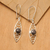 Cultured pearl dangle earrings, 'Surf Style' - Sterling Silver Dangle Earrings with Black Cultured Pearls