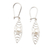 Cultured pearl dangle earrings, 'Surf Style in White' - Cultured Pearl Silver Dangle Earrings with Openwork Accents