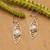 Cultured pearl dangle earrings, 'Surf Style in White' - Cultured Pearl Silver Dangle Earrings with Openwork Accents