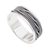 Sterling silver band ring, 'Weaving Harmony' - Polished and Oxidized Rope-Patterned Band Ring