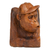 Wood sculpture, 'Curious Orangutan' - Signed Suar Wood Orangutan Sculpture Hand-Carved in Bali
