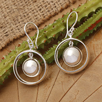Sterling silver dangle earrings, 'Sparkling Lantern' - Modern High-Polished Sterling Silver Dangle Earrings