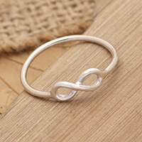 Sterling silver band ring, 'Future Infinity' - Modern High-Polished Infinity Sterling Silver Band Ring