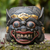 Wood mask, 'Mysterious Barong' - Traditional Hand-Carved and Painted Albesia Wood Barong Mask