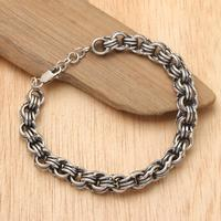 Men's sterling silver link bracelet, 'Charming Men' - Men's Polished and Oxidized Sterling Silver Link Bracelet