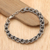 Men's sterling silver link bracelet, 'Charming Men' - Men's Polished and Oxidized Sterling Silver Link Bracelet