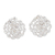Sterling silver button earrings, 'Rattan Spirals' - Torsade Spiral-Themed Sterling Silver Button Earrings