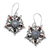 Garnet and rainbow moonstone dangle earrings, 'Starry Romance' - 5-Carat Garnet and Rainbow Moonstone Star Dangle Earrings