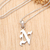 Sterling silver pendant necklace, 'Letter N' - Polished Sterling Silver Letter N Pendant Necklace from Bali