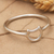 Sterling silver band ring, 'Crescent Glam' - Crescent Moon-Themed Sterling Silver Band Ring from Bali