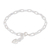 Sterling silver charm bracelet, 'Interconnected Heart' - Modern Rope Sterling Silver Bracelet with Heart Charm