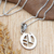 Sterling silver pendant necklace, 'Letter O' - Polished Sterling Silver Letter O Pendant Necklace from Bali