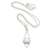 Cultured pearl pendant necklace, 'Luminous Appeal' - White Cultured Pearl Rose Overtone Silver Pendant Necklace