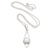 Cultured pearl pendant necklace, 'Luminous Luxury' - White Cultured Pearl Blue Overtone Silver Pendant Necklace