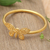 Gold-plated cocktail ring, 'Hopeful Victories' - 18k Gold-Plated Butterfly Sterling Silver Cocktail Ring