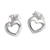Sterling silver stud earrings, 'Double Love' - High-Polished Heart-Shaped Sterling Silver Stud Earrings