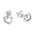 Sterling silver stud earrings, 'Double Love' - High-Polished Heart-Shaped Sterling Silver Stud Earrings