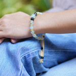 Multi-gemstone beaded bracelet, 'Clear Waves' - Bohemian Adjustable Multi-Gemstone Beaded Bracelet from Bali