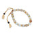 Aquamarine beaded bracelet, 'Interior Fire' - Adjustable Inspirational Aquamarine Beaded Bracelet