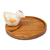 Wood catchall, 'The Hen' - Handcrafted Whimsical Hen-Themed Albesia Wood Catchall