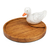 Wood catchall, 'The White Duck' - Hand-Painted and Carved Distressed Wood Duck Catchall