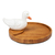 Wood catchall, 'The White Duck' - Hand-Painted and Carved Distressed Wood Duck Catchall