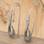 Sterling silver drop earrings, 'Viper Caresses' - Polished and Oxidized Sterling Silver Snake Drop Earrings