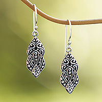 Sterling silver dangle earrings, Tropical Nobility