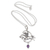 Amethyst pendant necklace, 'Pegasus Heaven' - Sterling Silver and Amethyst Pegasus Pendant Necklace