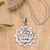 Sterling silver pendant necklace, 'Anahata Energy' - Spiritual Floral Sterling Silver Anahata Pendant Necklace