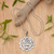 Sterling silver pendant necklace, 'Anahata Energy' - Spiritual Floral Sterling Silver Anahata Pendant Necklace