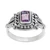 Anillo de cóctel de amatista - Anillo De Cóctel Floral Con Amatista Facetada De Un Quilate