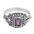 Anillo de cóctel de amatista - Anillo De Cóctel Floral Con Amatista Facetada De Un Quilate