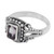 Anillo de cóctel de amatista - Anillo De Cóctel Floral Con Amatista Facetada De Un Quilate