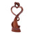 Wood sculpture, 'One in Love' - Romantic Semi-Abstract Heart-Shaped Suar Wood Sculpture thumbail