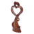 Wood sculpture, 'One in Love' - Romantic Semi-Abstract Heart-Shaped Suar Wood Sculpture (image 2b) thumbail