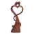 Wood sculpture, 'One in Love' - Romantic Semi-Abstract Heart-Shaped Suar Wood Sculpture (image 2d) thumbail
