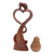 Wood sculpture, 'One in Love' - Romantic Semi-Abstract Heart-Shaped Suar Wood Sculpture (image 2j) thumbail