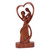 Wood sculpture, 'Dancing with Love' - Hand-Carved Romantic Suar Wood Sculpture of Dancing Couple thumbail