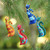 Hand painted wood ornaments, 'Purr-fect Cats' (set of 4) - Set of 4 Painted Whimsical Albesia Wood Cat Ornaments (image 2) thumbail