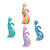 Wood ornaments, 'Fantasy Felines in Spring' (set of 4) - Set of 4 Hand-Painted Floral Albesia Wood Cat Ornaments