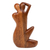 Wood sculpture, 'Our Love Story' - Semi-Abstract Hand-Carved Romantic Suar Wood Sculpture