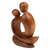 Wood sculpture, 'Time with Father' - Minimalist Hand-Carved Father and Child Suar Wood Sculpture