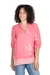 Batik rayon tunic, 'Chic Coral Reef' - Pink Batik Rayon Tunic with Hand-Stamped Coral Reef Motif