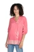 Batik rayon tunic, 'Chic Coral Reef' - Pink Batik Rayon Tunic with Hand-Stamped Coral Reef Motif