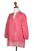 Batik rayon tunic, 'Chic Coral Reef' - Pink Batik Rayon Tunic with Hand-Stamped Coral Reef Motif