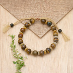 Pulsera de cuentas con múltiples piedras preciosas - Pulsera Bohemia Ajustable Con Múltiples Cuentas De Piedras Preciosas